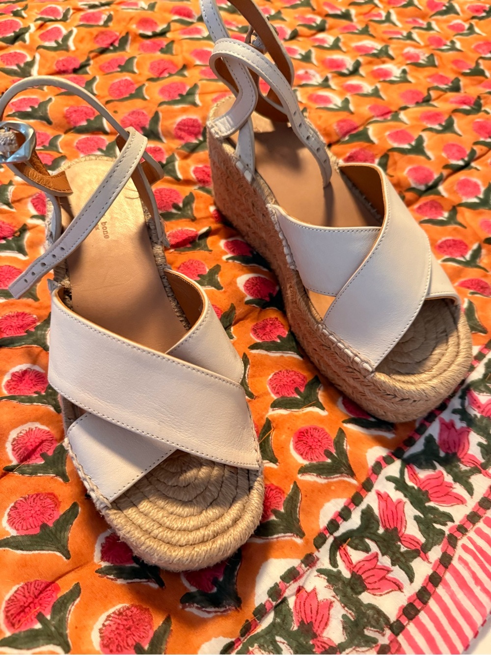 Off White rag&bone Espadrille Wedge Sandals with Cross Straps. Wore twice.